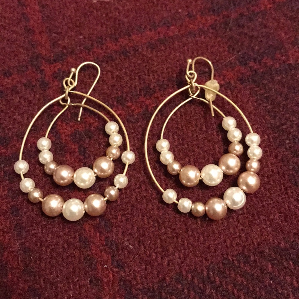 Fancy Pearl hoop earrings